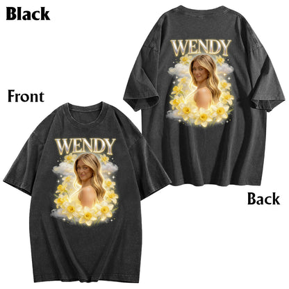Custom Any Photo Birth Flower - Personalized Birth Month Flower Wash T-Shirt