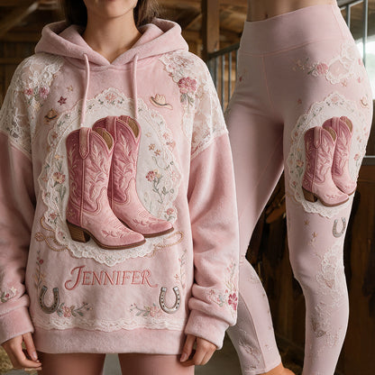 Cute Cowgirls - Personalized Cowgirl Hoodie and Leggings