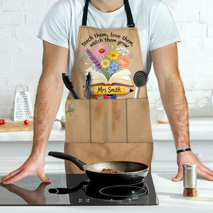 Teacher Gifts Boho Kraft - Personalized Teacher Apron With Pockets