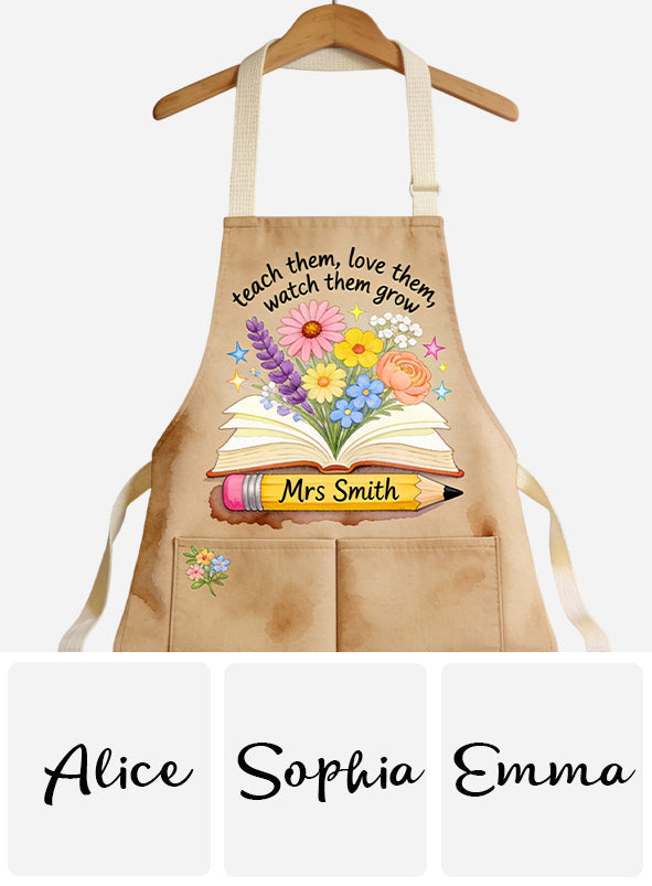 Teacher Gifts Boho Kraft - Personalized Teacher Apron With Pockets