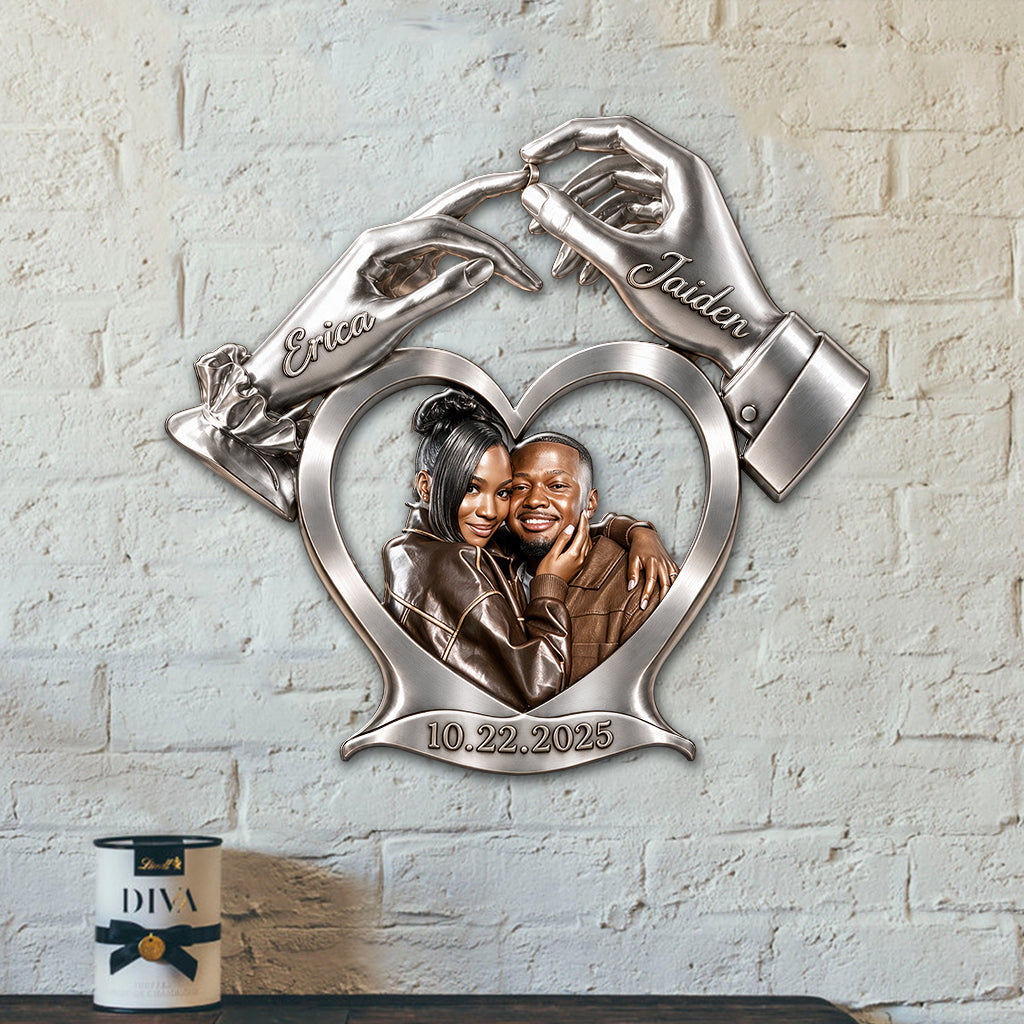 You & Me Forever Love - Personalized Couple 3D Printed Cut Metal Sign