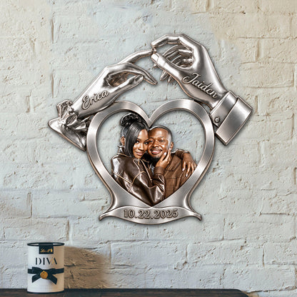 You & Me Forever Love - Personalized Couple 3D Printed Cut Metal Sign