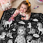 Fun Coloring Blanket For Kids, Custom Any Theme, Any Photo - Personalized Kid Blanket