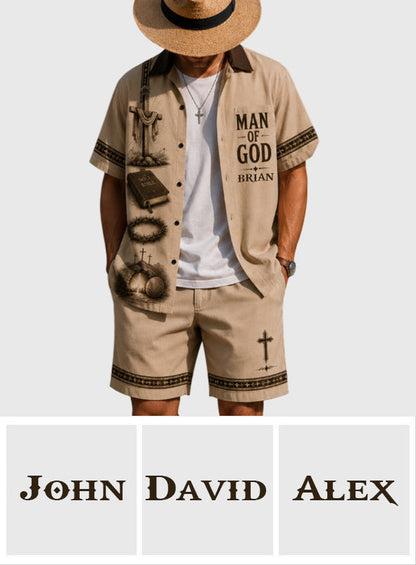 Man Of God - Personalized Christian Hawaiian Shirt & Men Shorts
