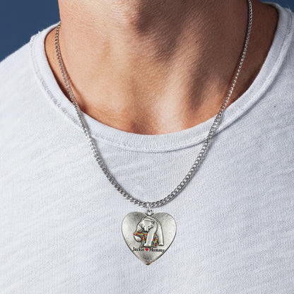 Autism Mama Bear - Personalized Autism Awareness Shaped Metal Pendant Necklace