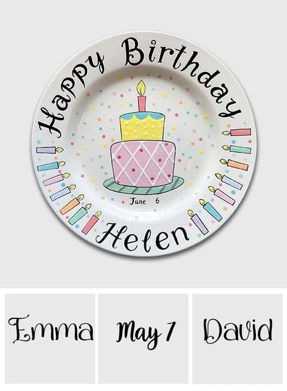 Birthday Gift - Personalized Birthday Ceramic Round Plate