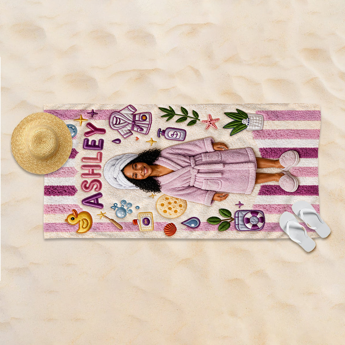 Any Photo - Personalized Self Love Quick-dry Beach Towel/ Bath Towel