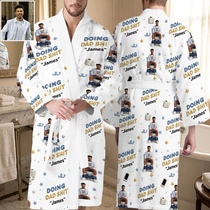 Doing Dad Sh*t - Personalized Father Pajama Kimono Robe