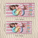 Kids Summer Letter - Personalized Kid Quick-dry Beach Towel/ Bath Towel