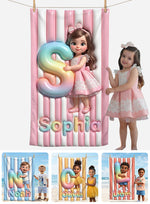 Kids Summer Letter - Personalized Kid Quick-dry Beach Towel/ Bath Towel
