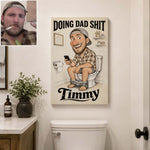 Funny Caricature Gift For Dad - Personalized Father Canvas And Poster