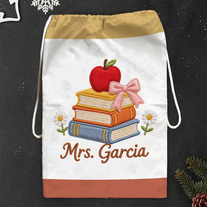 Teacher Gifts - Personalized Teacher Drawstring Tote Bag