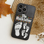 The Blackfather - Personalized Father 3D Embossed Leather Phone Case