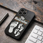 The Blackfather - Personalized Father 3D Embossed Leather Phone Case