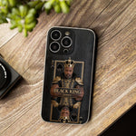 Black King - Personalized African American 3D Embossed Leather Phone Case