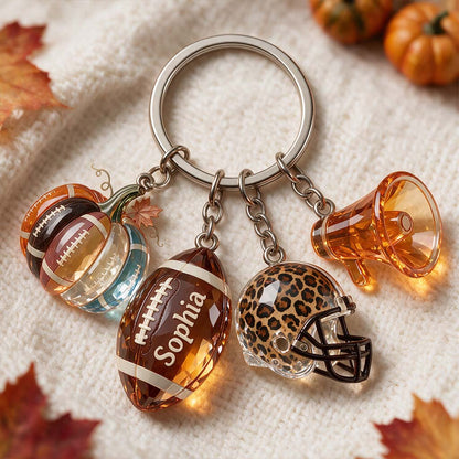 Love Football - Personalized Football Premium Keychain With Charms