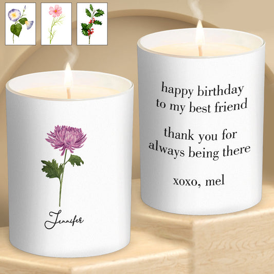 Happy Birthday - Personalized Birthday Candle With Wooden Lid