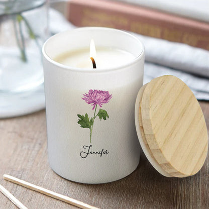 Happy Birthday - Personalized Birthday Candle With Wooden Lid