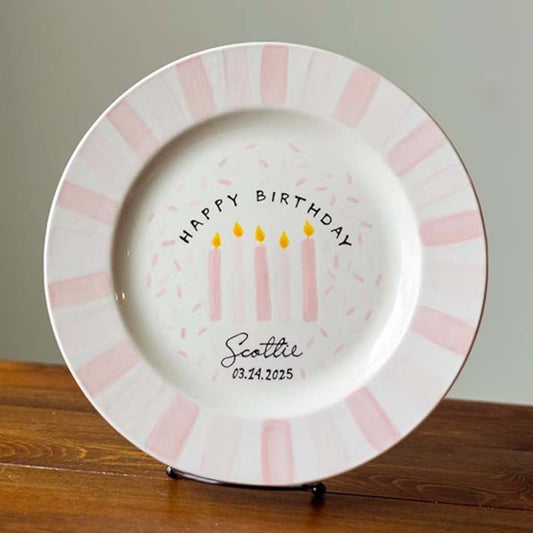 Happy Birthday - Personalized Birthday Ceramic Round Plate