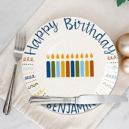 Happy Birthday - Personalized Birthday Ceramic Round Plate