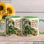 Garden Is My Happy Place - Personalized Gardening Accent Mug & Coaster