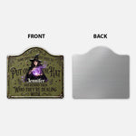 Put On The Hat - Personalized Witch 3D Printed Cut Metal Sign