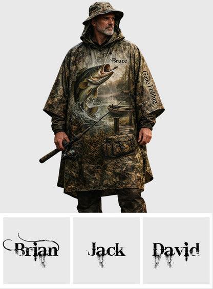 Love Fishing - Personalized Fishing Rain Poncho Coat