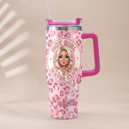 Hot Girl Water's Club, Gift for Women - Personalized Self love Tumbler With Plush Charm