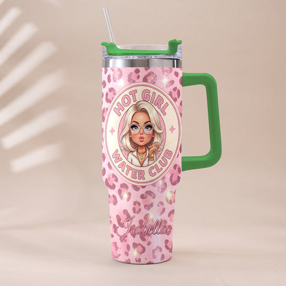 Hot Girl Water's Club, Gift for Women - Personalized Self love Tumbler With Plush Charm