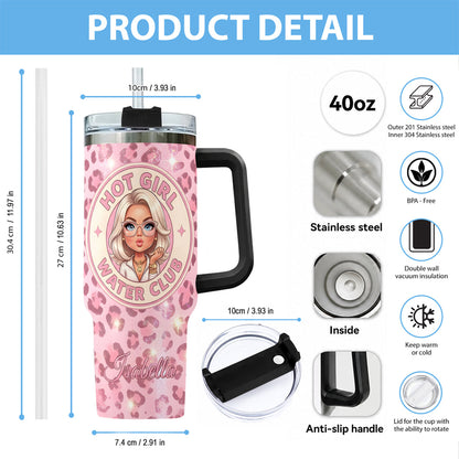 Hot Girl Water's Club, Gift for Women - Personalized Self love Tumbler With Plush Charm