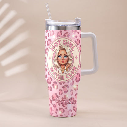 Hot Girl Water's Club, Gift for Women - Personalized Self love Tumbler With Plush Charm