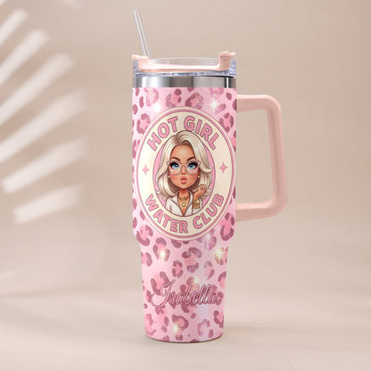 Hot Girl Water's Club, Gift for Women - Personalized Self love Tumbler With Plush Charm