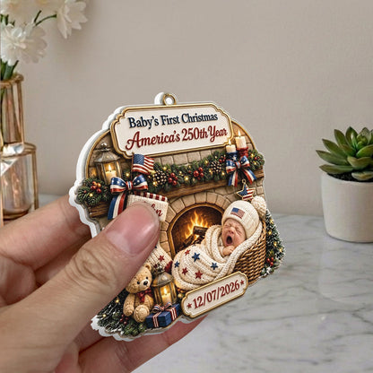 Baby 1st Christmas - Personalized Newborn Premium 3D Ornament