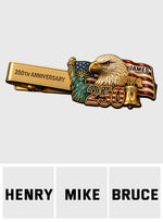 America 250th Anniversary Gifts - Personalized Independence Day/ 4th of July Tie Clip