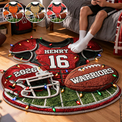 Christmas Football - Personalized Football Non-Slip Tufted Rug