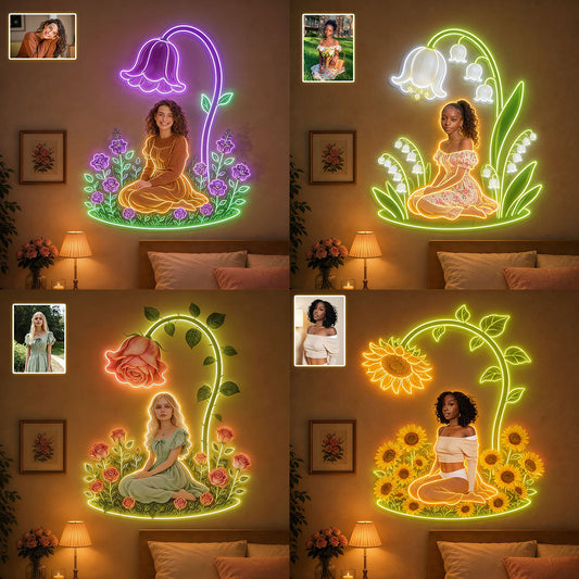 Birth Month Flower, Self Love Gift - Personalized Birth Month Flower Neon LED Light Sign