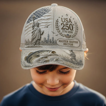 USA 250th Bass - Personalized Fishing Classic Cap