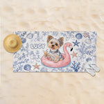 Custom Any Photo Funny Summer Pets - Personalized Dog Quick-dry Beach Towel/ Bath Towel
