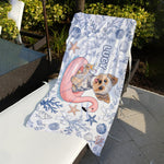 Custom Any Photo Funny Summer Pets - Personalized Dog Quick-dry Beach Towel/ Bath Towel