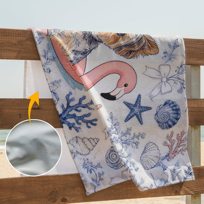 Custom Any Photo Funny Summer Pets - Personalized Dog Quick-dry Beach Towel/ Bath Towel