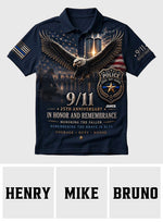 9/11 25th Anniversary Memorial - Personalized Police Officer Polo Shirt