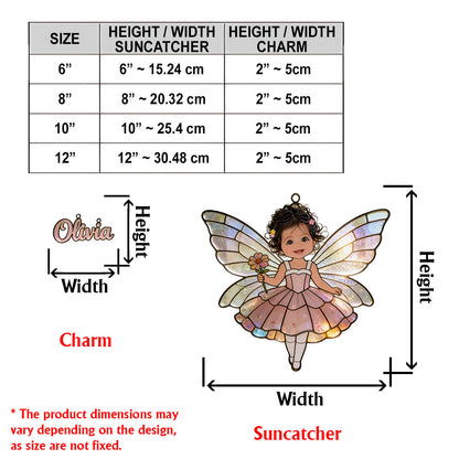 Fairy Custom From Photo - Personalized Kid Window Hanging Suncatcher With Charms
