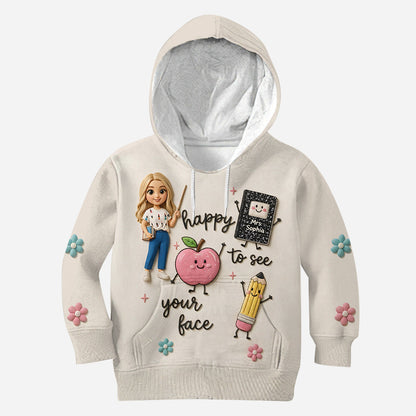 Happy To See Your Face - Personalized Teacher All Over Shirt