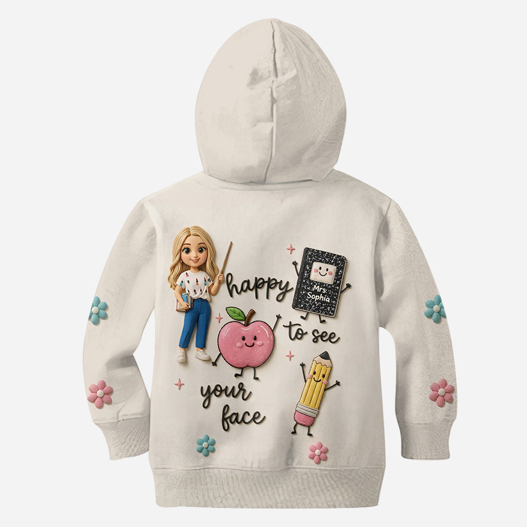 Happy To See Your Face - Personalized Teacher All Over Shirt