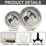 Custom Any Photo - Love My Family - Personalized Family Ceramic Round Plate