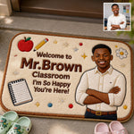 So Happy You're Here - Personalized Teacher Non-Slip Tufted Rug
