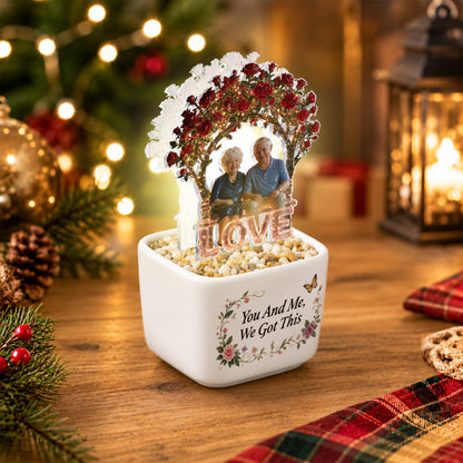 You & Me, We Got This - Personalized Couple LED Light Ceramic Pot