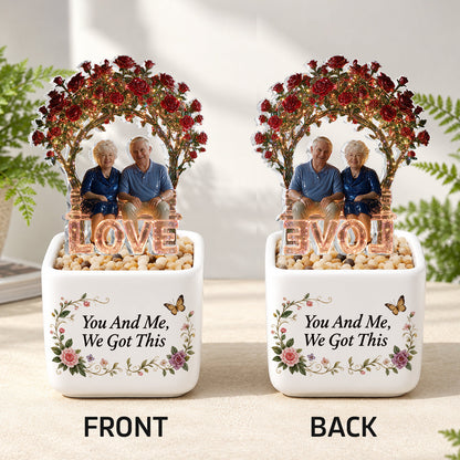 You & Me, We Got This - Personalized Couple LED Light Ceramic Pot