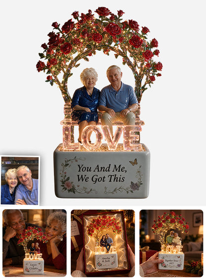 You & Me, We Got This - Personalized Couple LED Light Ceramic Pot