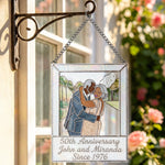 Keep All Moments - Personalized Couple 3D Printed Glass Suncatcher